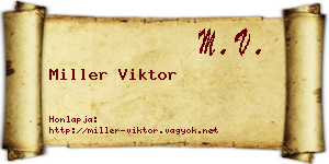 Miller Viktor névjegykártya